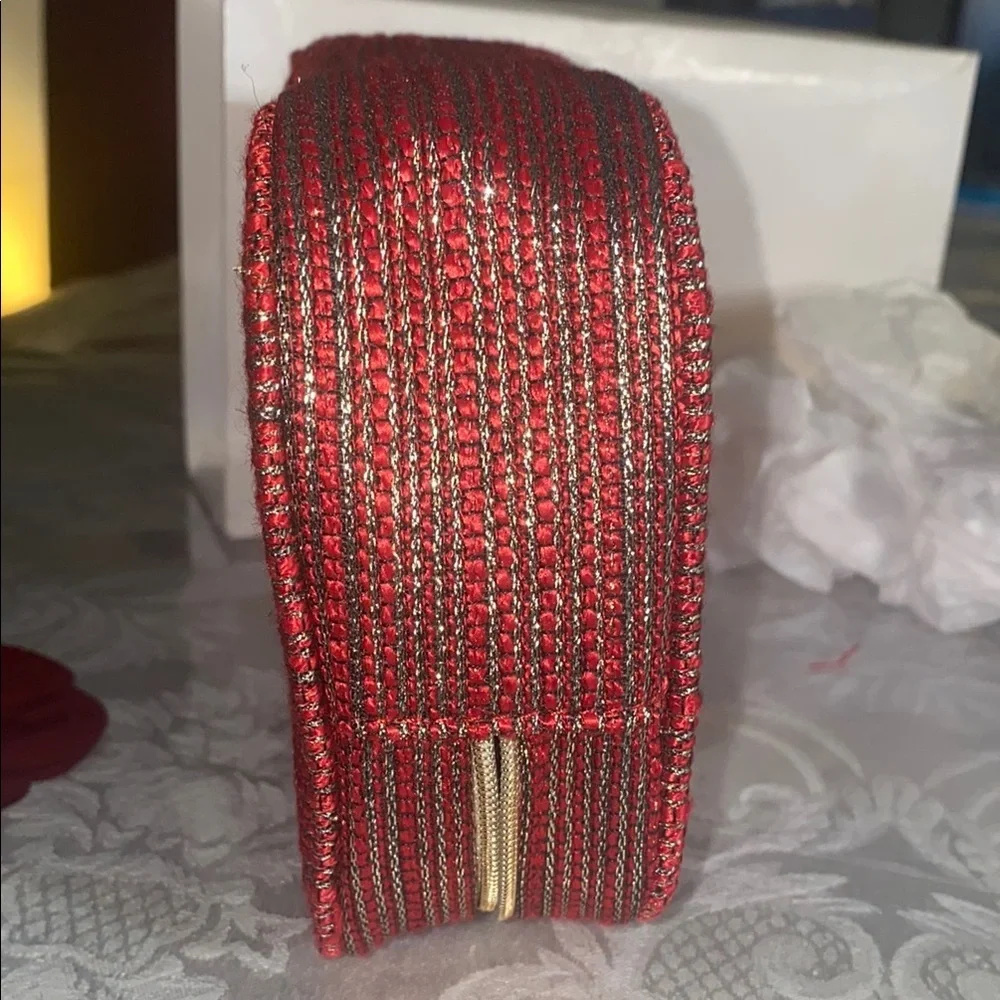 Chanel Red and Gold Cosmetic Case